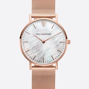 Rose Gold Seashell Mesh 36mm Paul Valentine Watch